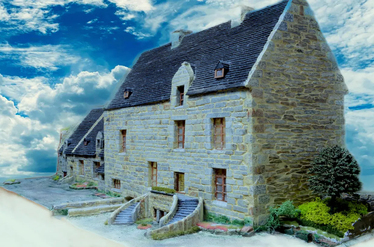 Chateau de Dol-de-Bretagne - Facade NO - Ciel